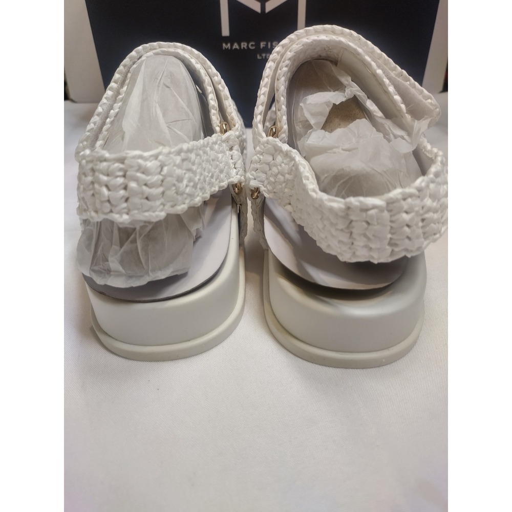 Marc Fisher LTD White Crochet Platform Sport Sandals Womens Size 8M Adjustable - Picture 4 of 9